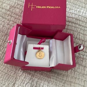 Helen ficalora diamond necklace charm letter “s”